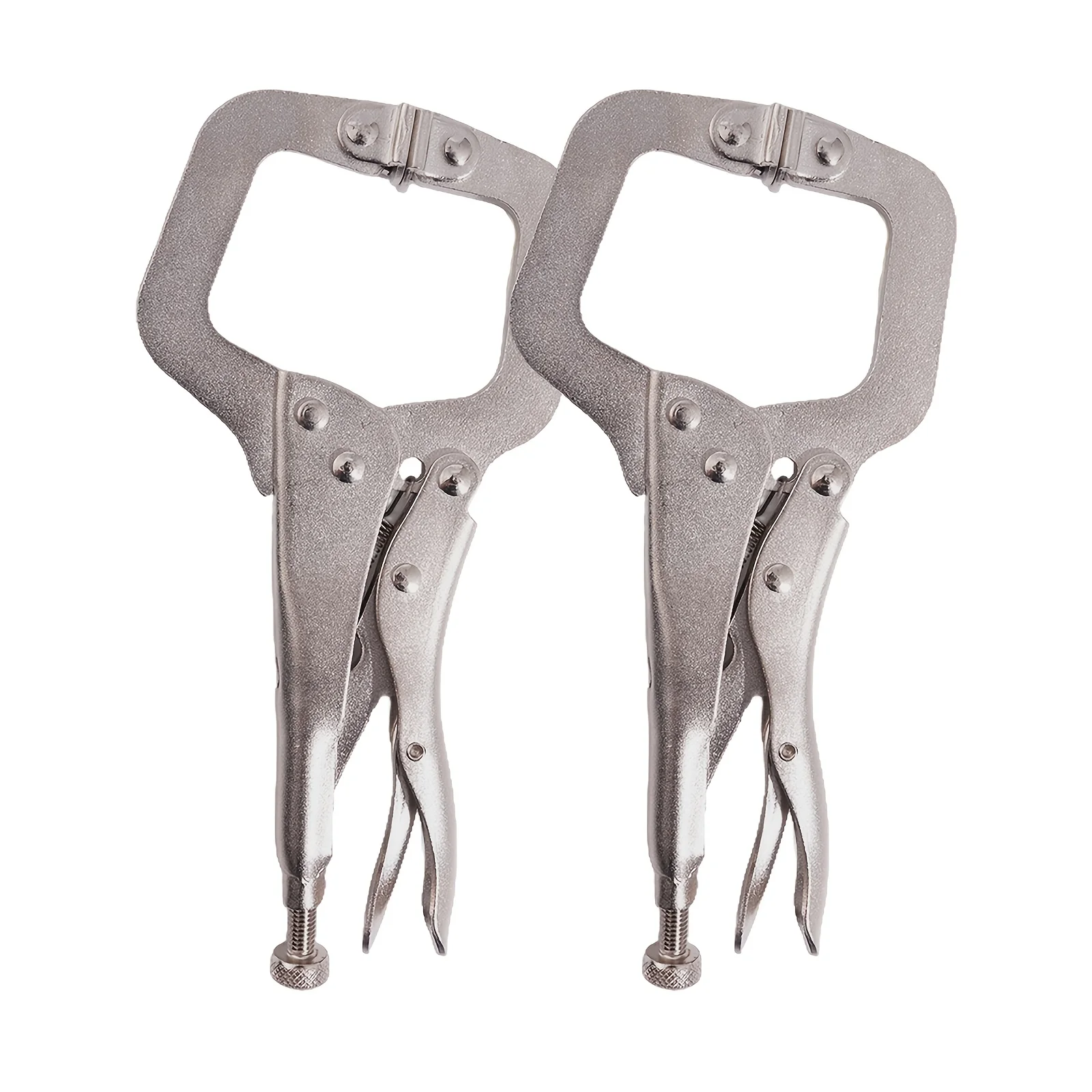4pcs 6.5Inch Locking Pliers C-Clamp with Quick-Release Self-Locking Adjustable Jaw Width Suitable for Woodworking, Welding