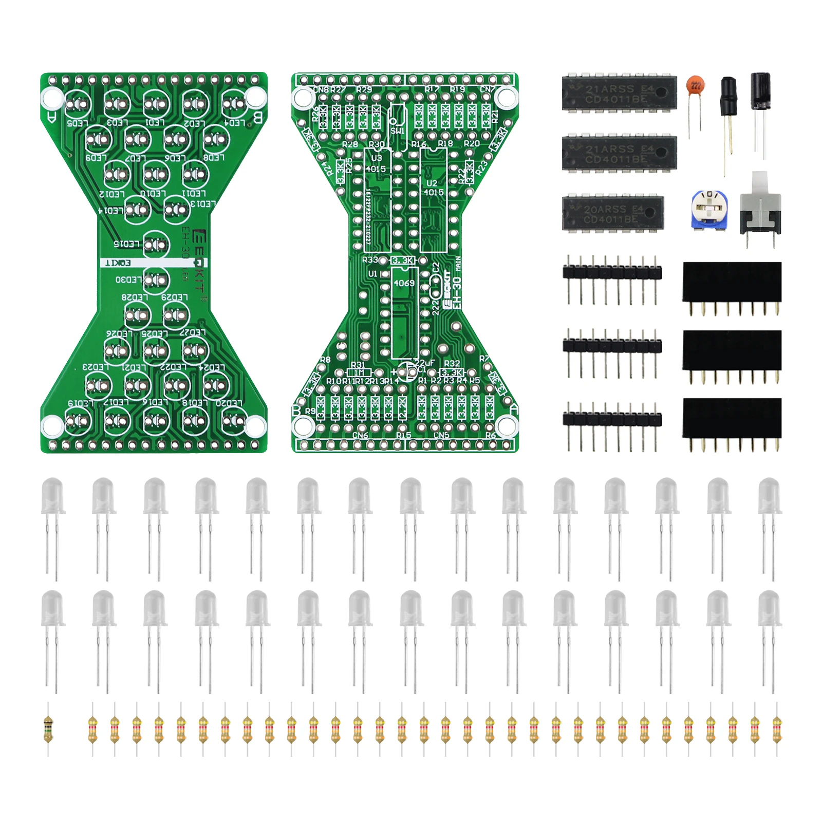 DIY elektronische kit zandloper LED dubbellaags printplaat knipperlichtcomponenten lassen soldeeroefening voor scholieren