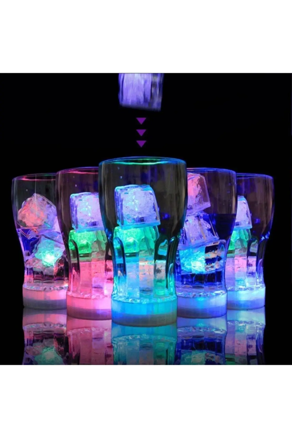 Led Es Batu Bercahaya Berwarna Es 2 Buah Bergaya Berguna Mencolok Megah Dekoratif 2022 Model Tren