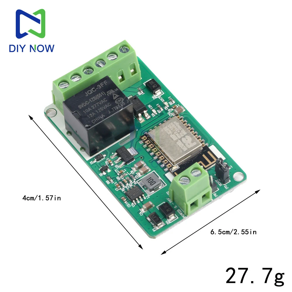 Esp8266 Relay Switch Module Esp-12F Wifi Wireless Module 1 Channel Relay Overcurrent Protection Wi-Fi Relay Module 10A Dc 7-30V