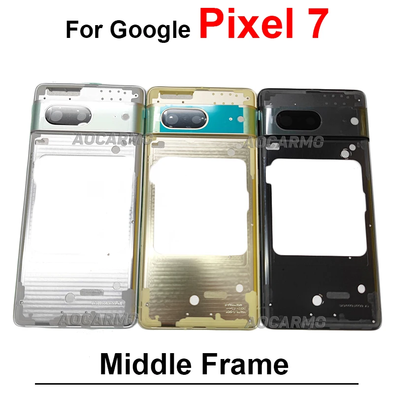 For Google Pixel 7 7Pro Pro Middle Frame With Side Keys Camera Cover Replacement Parts