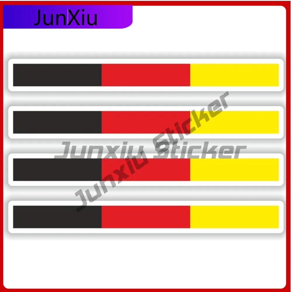 

4x Flag Sticker Stripes Germany Funny Camper Helmet Durable Vinyl Exterior Parts Vinyl Decal For Car Truck SUV Window Bumper