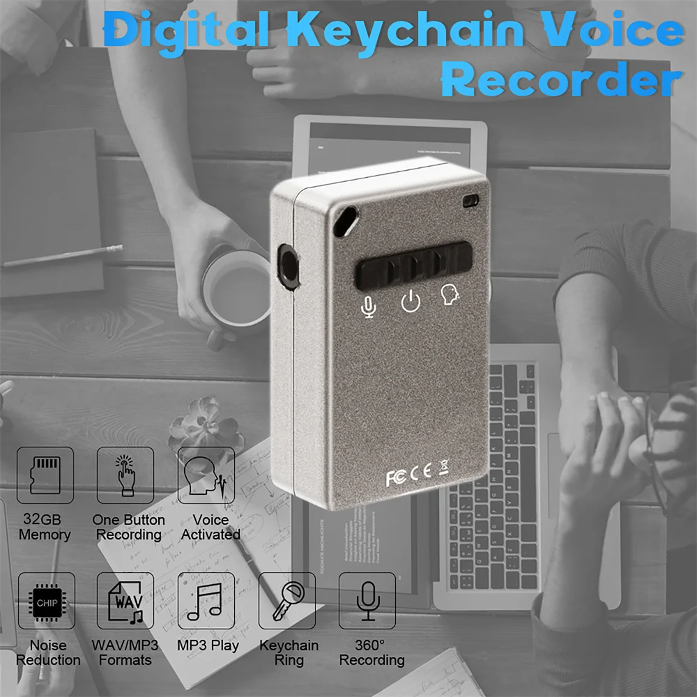 

Digital Voice Recorder, Activated Audio Recorder Playback by 3.5mm Plug Earphone-12 Hours Recording 32GB Memory