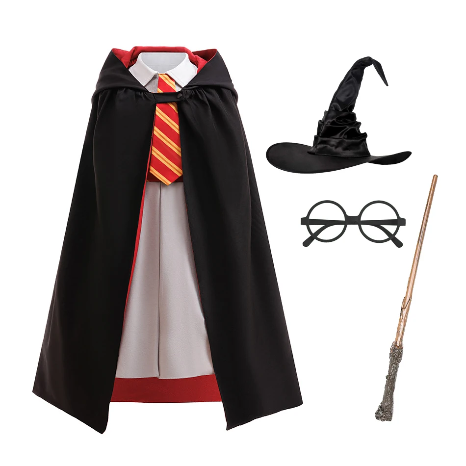 Robe de magicien pour enfants, tenue de Cosplay inspirée des poudlard pour filles, Robe de sorcière de luxe pour fête d'halloween, semaine du livre