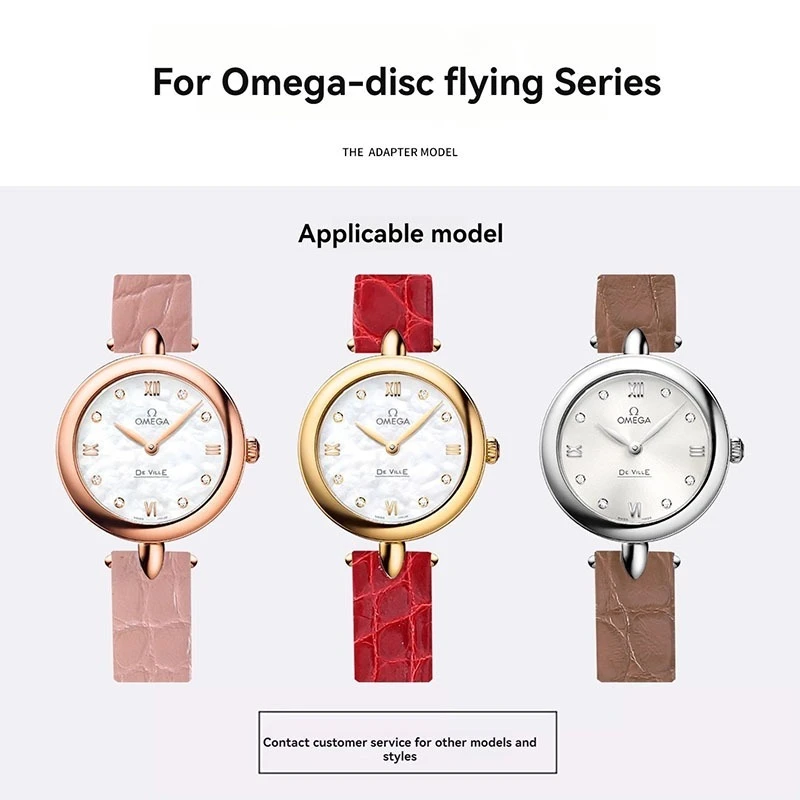 Per Omega Butterfly Fly cinturino per orologio alligatore 12mm cinturino dentellato 424.13.2 cinturino in pelle di coccodrillo nero bianco rosso