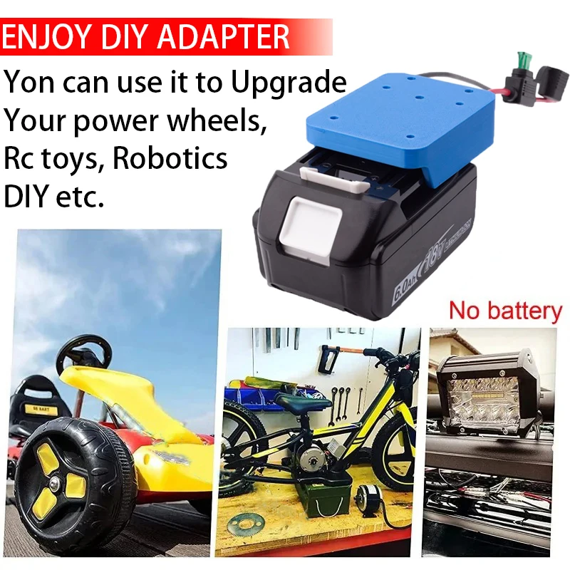 Battery DIY Adapter for Makita 18V Li-ion Battery 14 AWG DIY Adapter with fuse, Robot Power Upgrade Power Tool Accessories