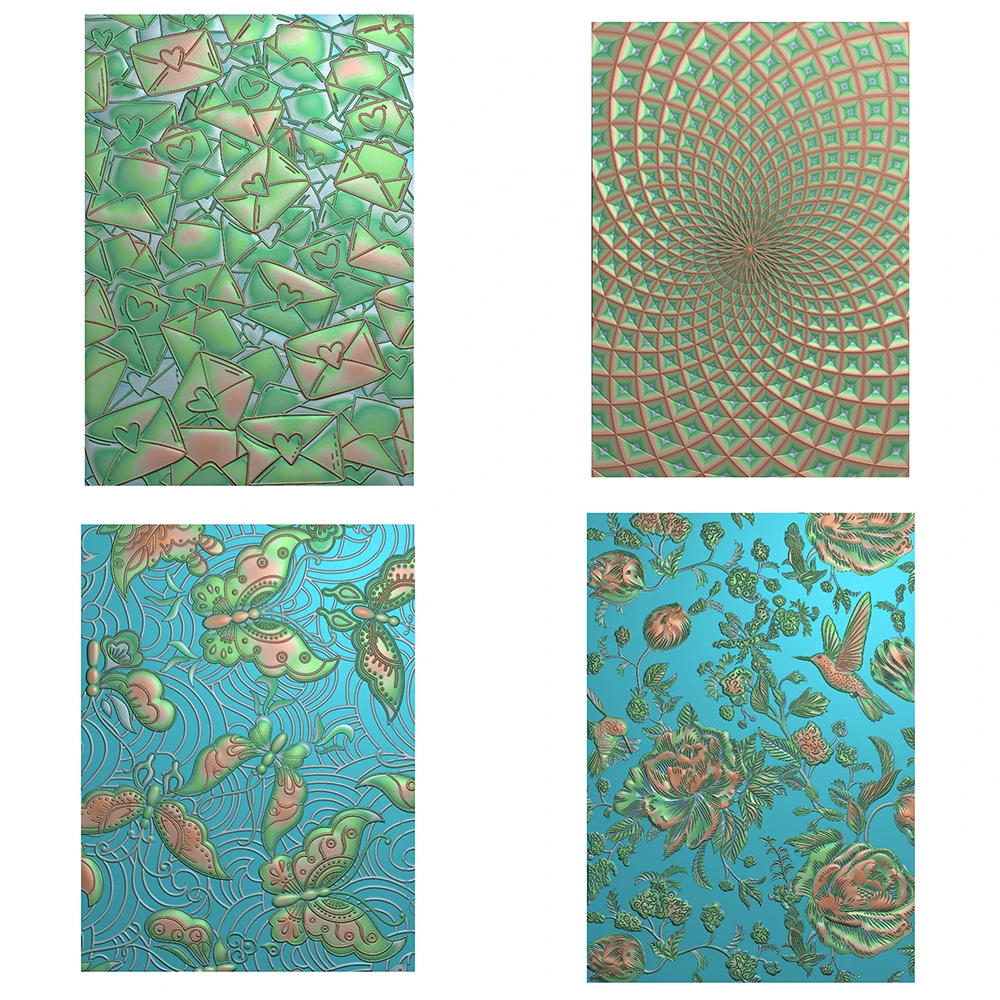 1pc 3D Präge Ordner Schmetterling Kolibris Umschlag Liebe Geometrische Spirale Design für DIY Hinzufügen Textur Papier Grußkarte