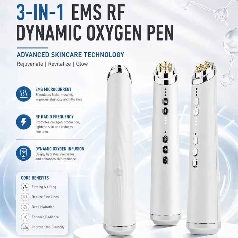 3‑in‑1 Oxygen Bubble Pen Facial Beauty Device Portable Skin Care Instrument For Household Facial Treatment