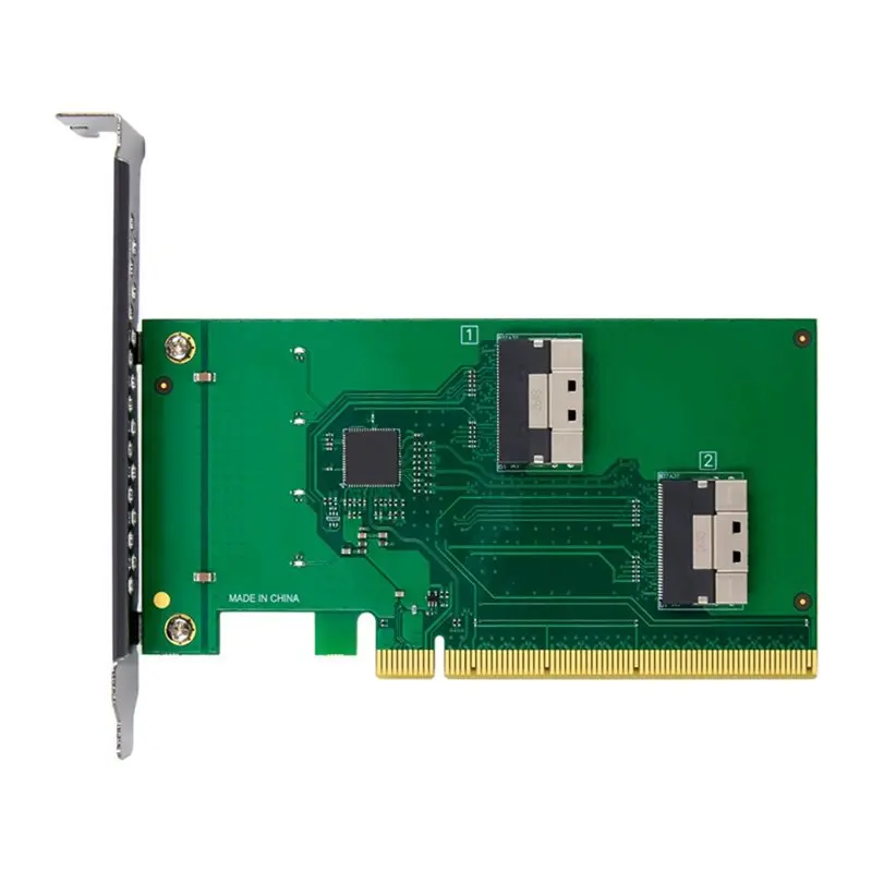 【TODAY-BUY】PCIE4.0 X16 To 2-Port SFF-8654 Extend Card Pcie 4.0 X16 To 2-Port Slimsas SFF-8654 Server Adapter Card For Win10/11