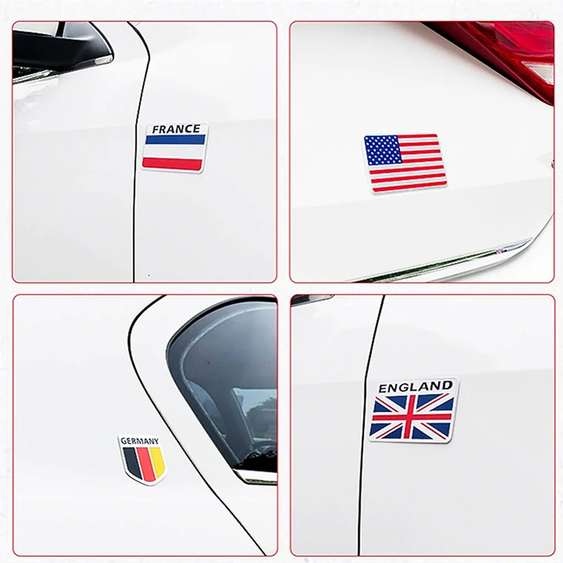 3D Aluminum United States USA Italy Germany France TURKEY ENGLAND UK KOREA JAPAN SWEDEN National Flag Map Car Motorcycle Sticker