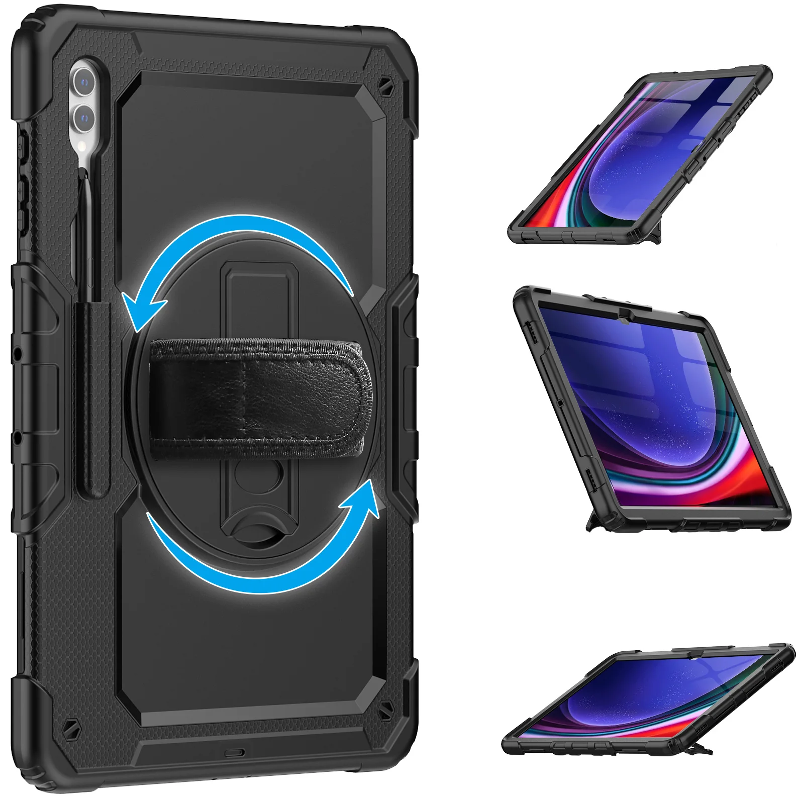 

Rotating Hybrid Case For Galaxy Tab S10 S9 S8 Ultra 14.6 inch SM-X920 X926 X910 X916 X900 X906 Stand Cover With Screen Protector