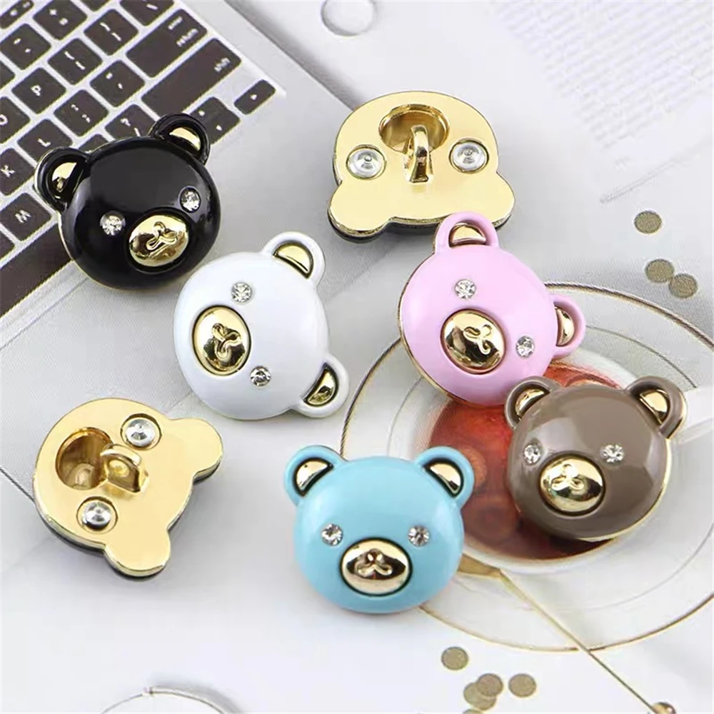 FCXDG Super Cute Kids Clothing Buttons Pink Bear Head Portrait Children's Clothing Button Sewing Supplies Sweater Jacket Buttons