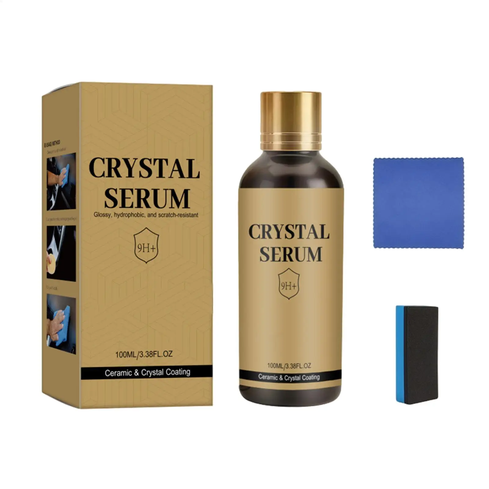 Revestimiento Cerámico Nano de 100 ml, Alto Brillo, Dureza 9H, Repelente al Agua, Protección de Pintura Líquida para Autos, Camionetas, SUV, RVs y Motocicletas