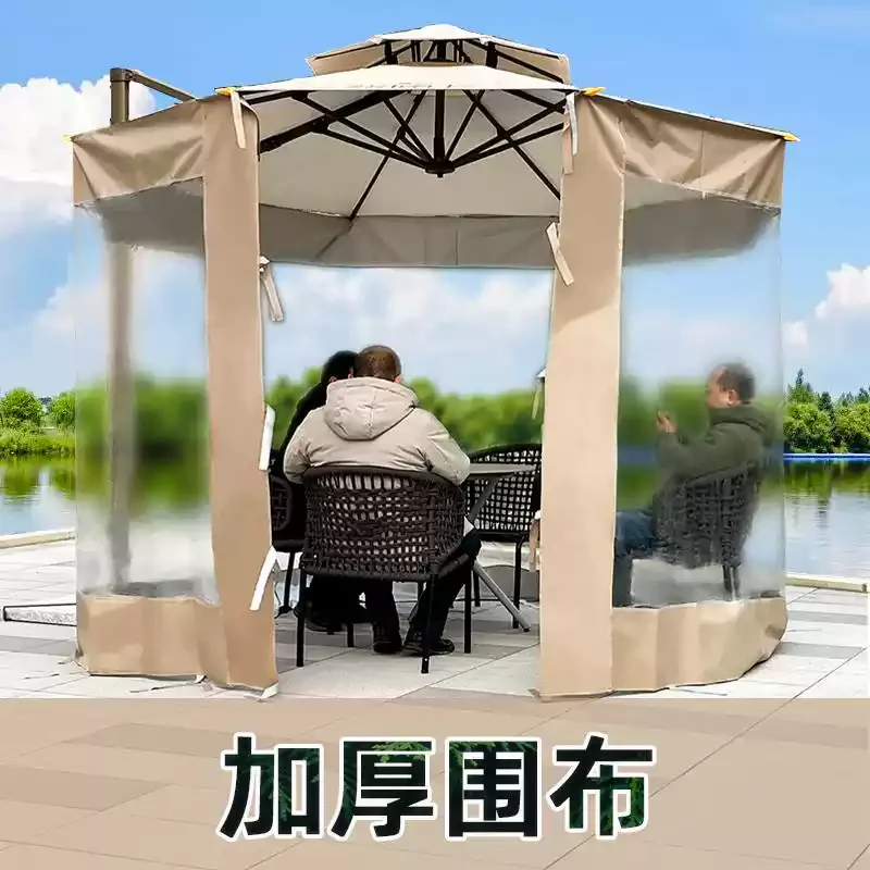 JMZ Transparent Thickened Cloth Apron Universal Clip Tent for Outdoor Fishing Stall Vendors Windproof Rainproof Cold
