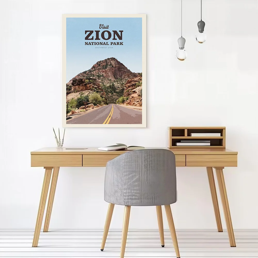 Visit Zion National Park Canvas Print Perfect Gift for Fans Lovers Personalized Wall Art Poster for Home Decor Ornaments Bedroom