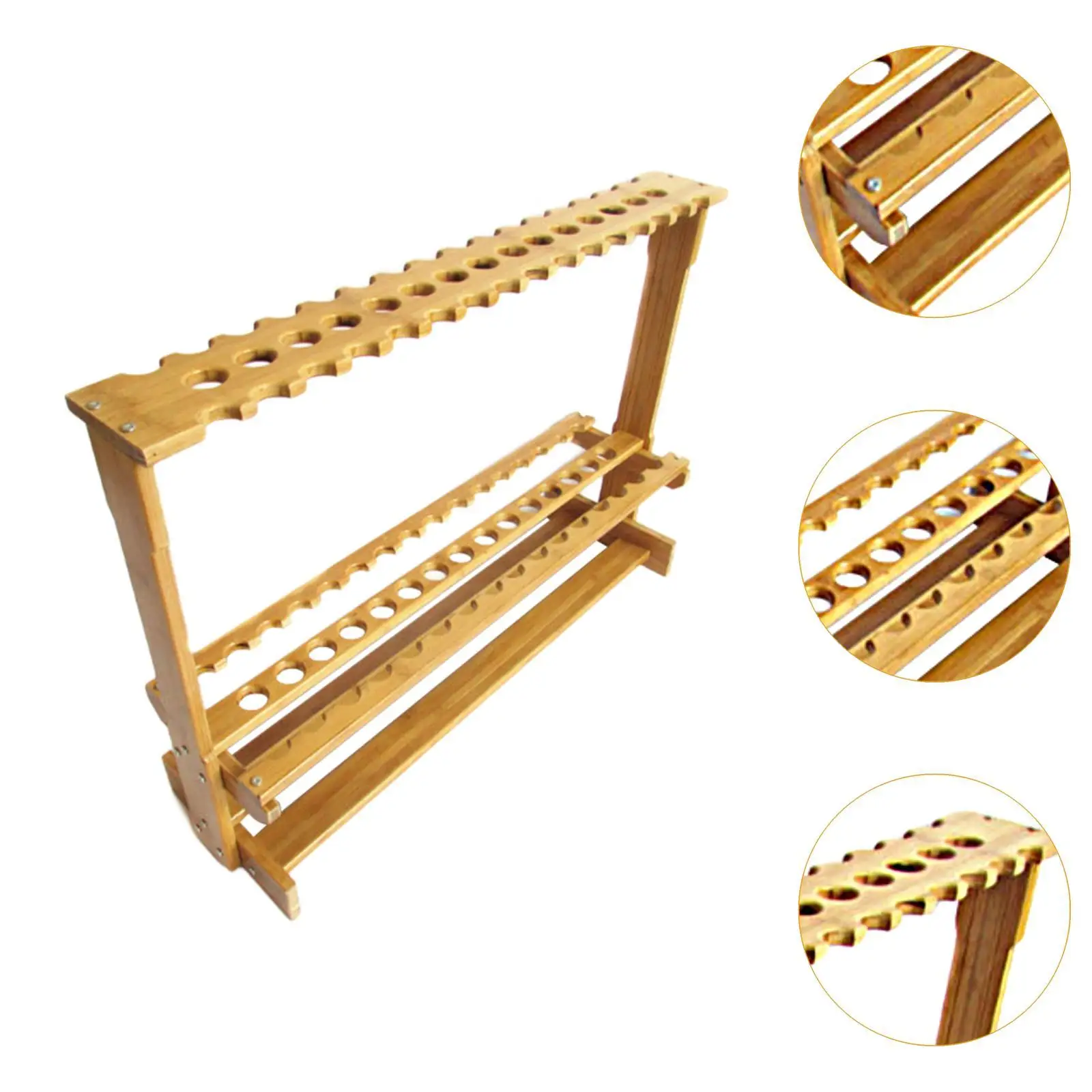 Bamboo Fishing Rod Rack Pole Holder 47 Position Vertical Nets Fishing Gear Equipment Organizer Storage Stand for Boat Fishing