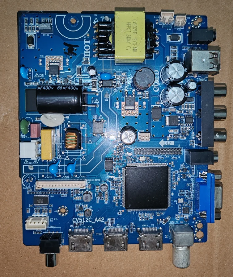 

CV512C_A42 Three in one TV motherboard, physical photo, tested for 36--41V 600MA