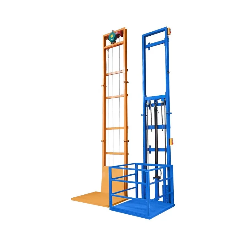 Hydraulic Freight Elevator 1 Ton Capacity With Safety System Guide Rail Design For Indoor Warehouse Factory Quiet Operation