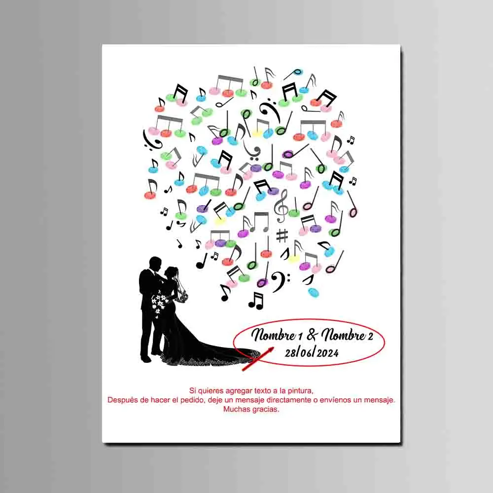 

Wedding Engagement Party Favor Custom Fingerprint Guest Signature Book Conference Events Decor Canvas Painting Valentine Gift