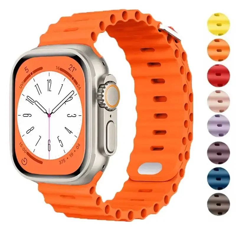 Correa para Apple watch ultra band 49mm 44mm 45mm 41mm 40mm 38mm 44 45 mm 1:1 cinturón oceánico Original iWatch series 10 9 8 7 se bandas