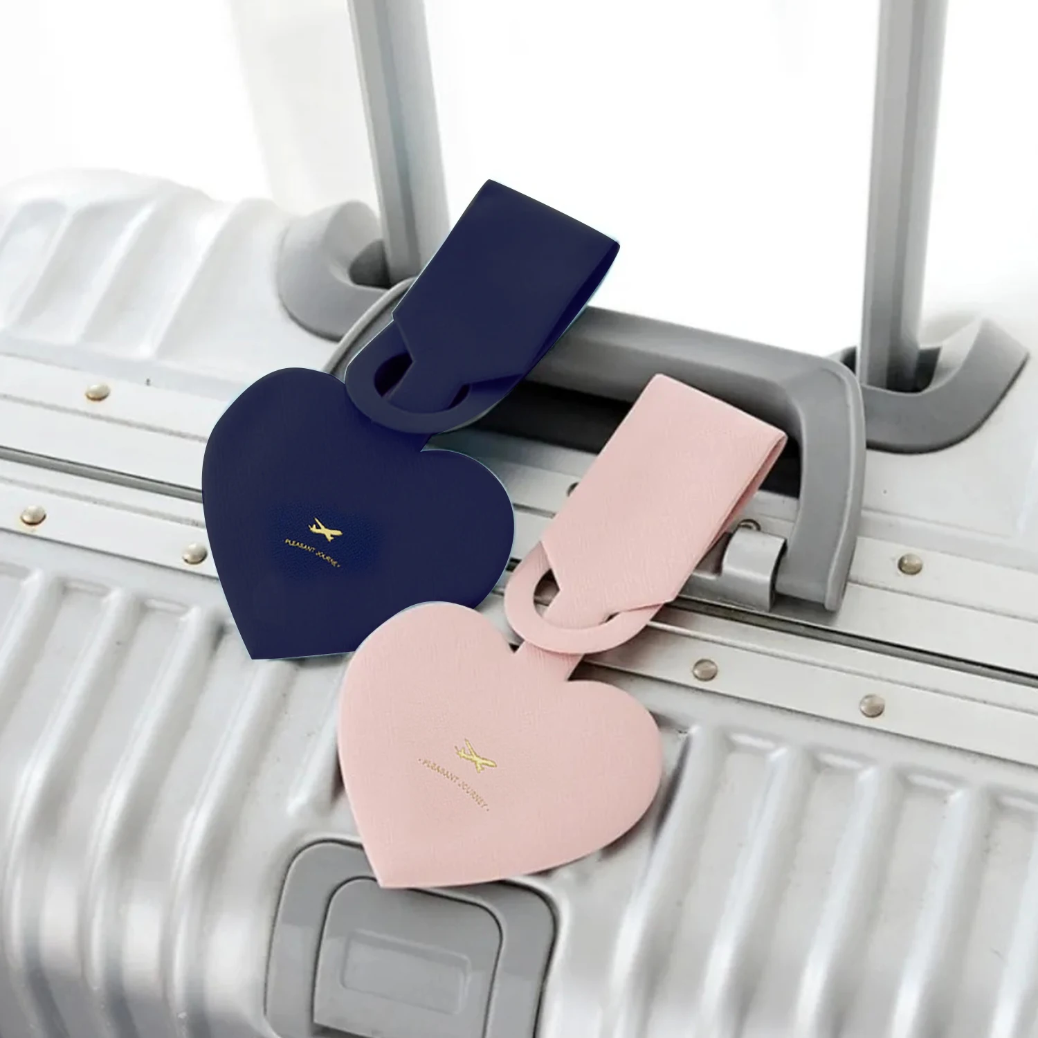 1Pcs Pu Leather Flight Holiday Travel Accessories Suitcase Bags Name ID Address Tags Solid Color Women Men Luggage Tags