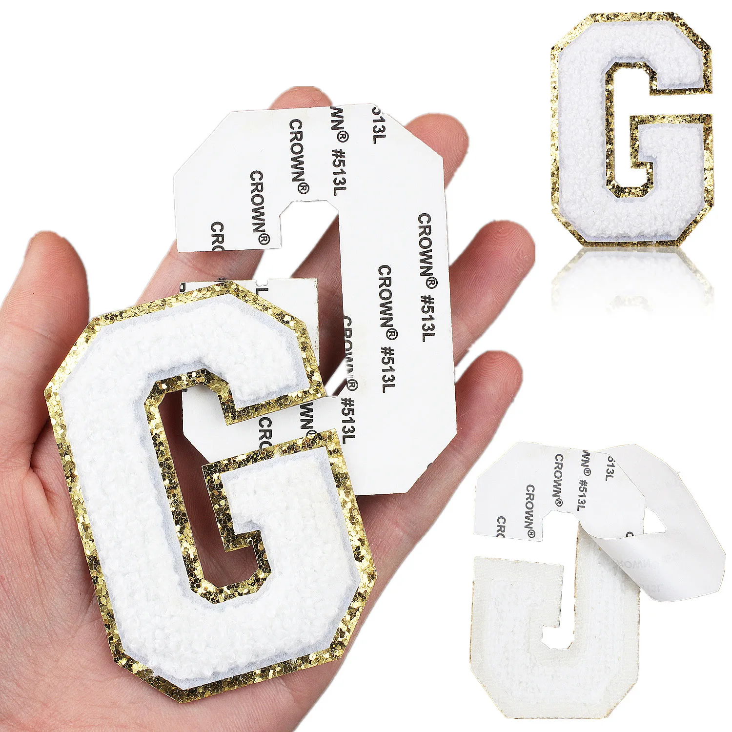 Embroidered Clothing Sticker Iron-on Letter Patches Small Letter Patch Glitter Letters Embroidery Patches Clorhing Stickers Bag