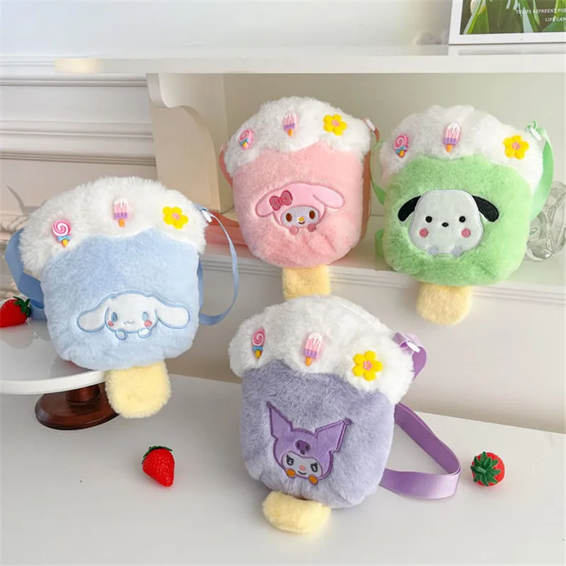 Kawaii Sanrio Bag Cinnamoroll Kuromi My Melody Shoulder Bags Backpack Handbag Ice Cream Storage Women Gift Girl