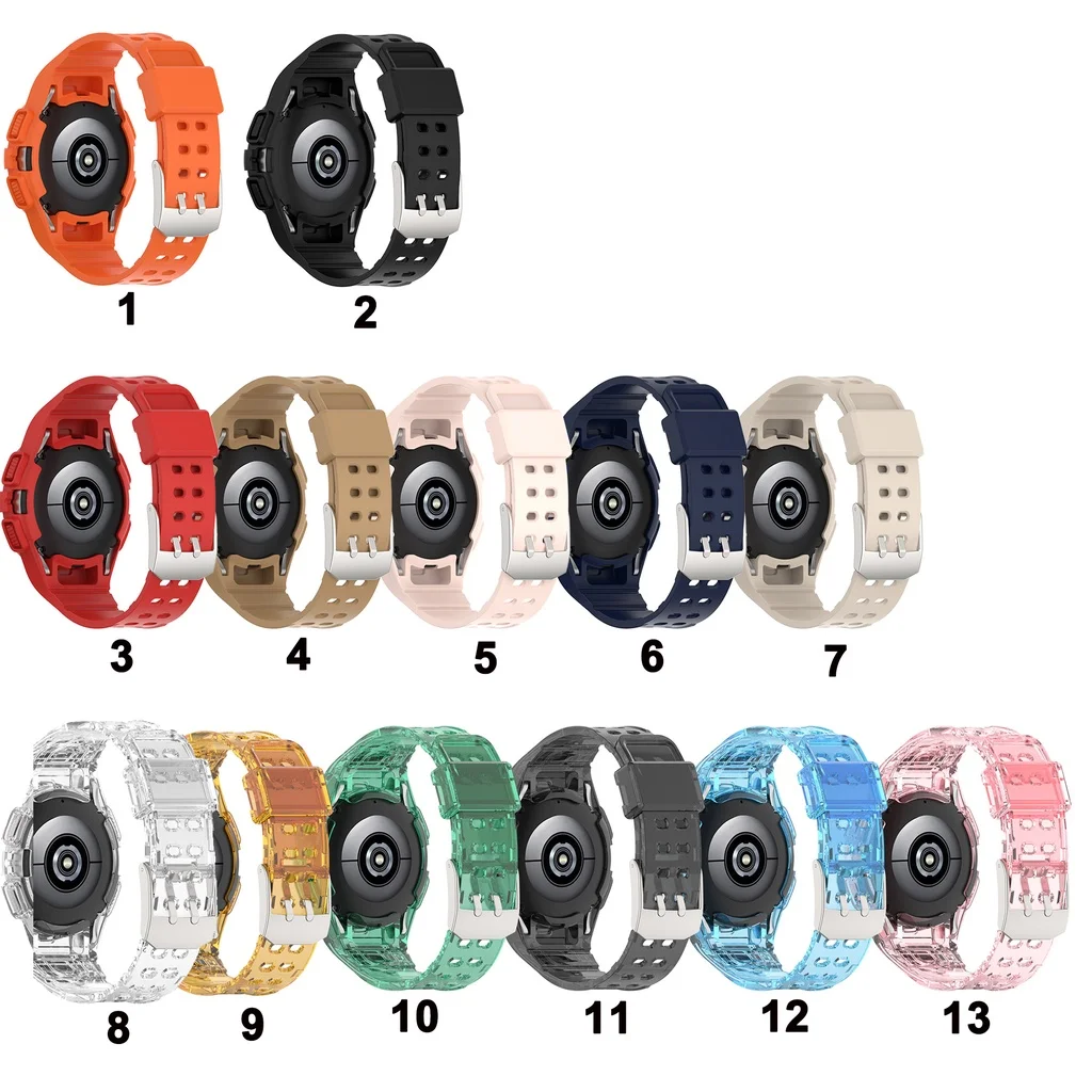 Przezroczysty pasek + etui do Samsung Galaxy Watch 6 5 4 Watch4 40 mm 44 mm Watch5 Watch6 Miękka bransoletka Akcesoria Paski do zegarków