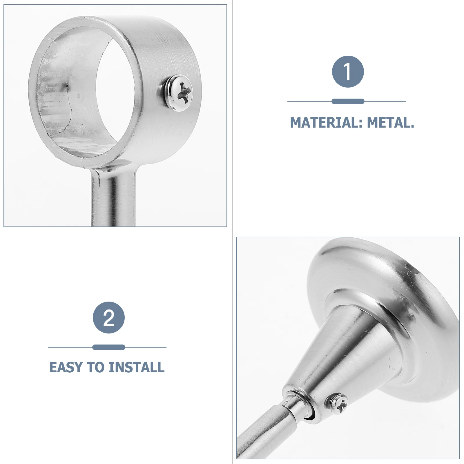 

2Pcs Roman Rod Bracket Metal Curtain Rod Ceiling Mount Bracket Black Finish for Home Hotel Store Curtain Accessories Ceiling