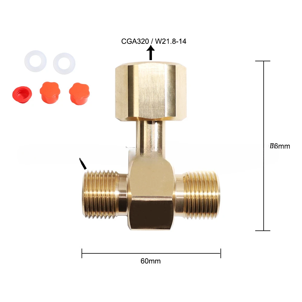 

CGA320, W21.8 Copper adapter Three-way adapter T-joint One to two