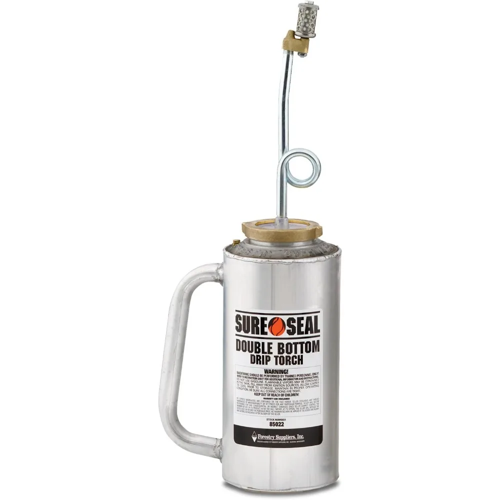 

Heavy Duty 15 Gauge Aluminum Double Bottom Drip Torch with Fuel Trap Check Valve Big Mouth Easy Filling Oil Proof