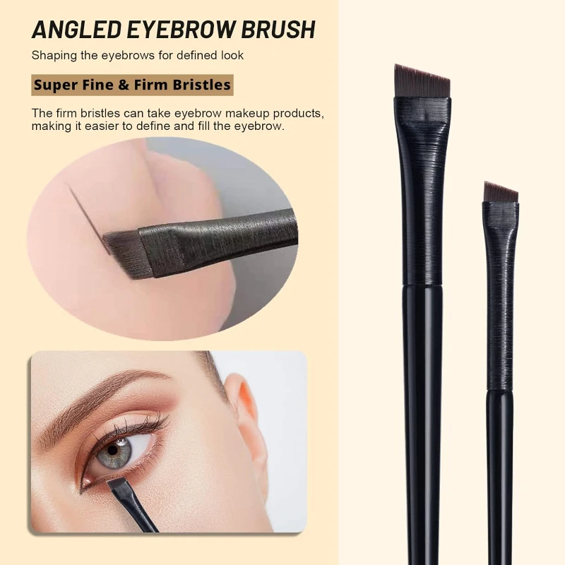 Pincel delineador de ojos, herramienta de belleza, ángulo fino