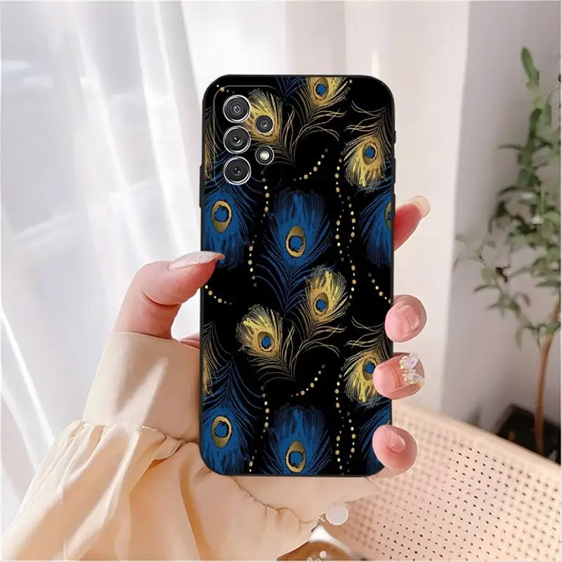 Peacock Feather Phone Case Telefoon For Samsung Galaxy Note 10 20 Lite Plus Pro Ultra J4 J5 J6 J7 J8 2018 Prime A81 Cover