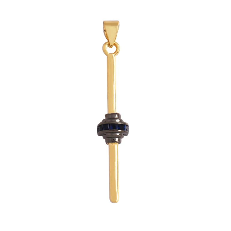 Cowboystiefel Sport Baseball Hantel Yoga Herren Zirkonia gepflasterter Stoff Charm Anhänger, 18K Gold Halskette Handwerk Schmuck Versorgung L99 – Detail 33
