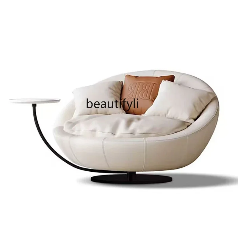 

Rotating Fabric Couch Modern Light Luxury Living Room Lazy Armchair Balcony Advanced Backrest Armchair