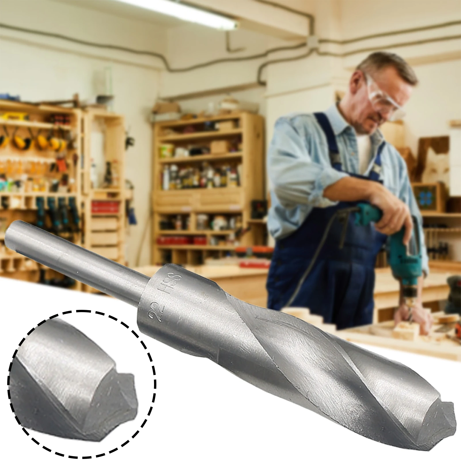 1/2int Reduced Shank Drill Bit High Speed Steel Quick-Change Blacksmiths-Twist Drill Bit for Alloy Metal Plastic Wood