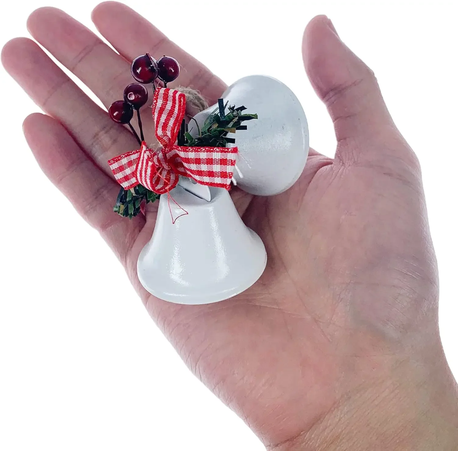 4PCS Christmas Bell Ornaments Hanging Jingle Bells Decor for Xmas Tree Christmas Red Bell Indoor Outdoor Christmas Decoration