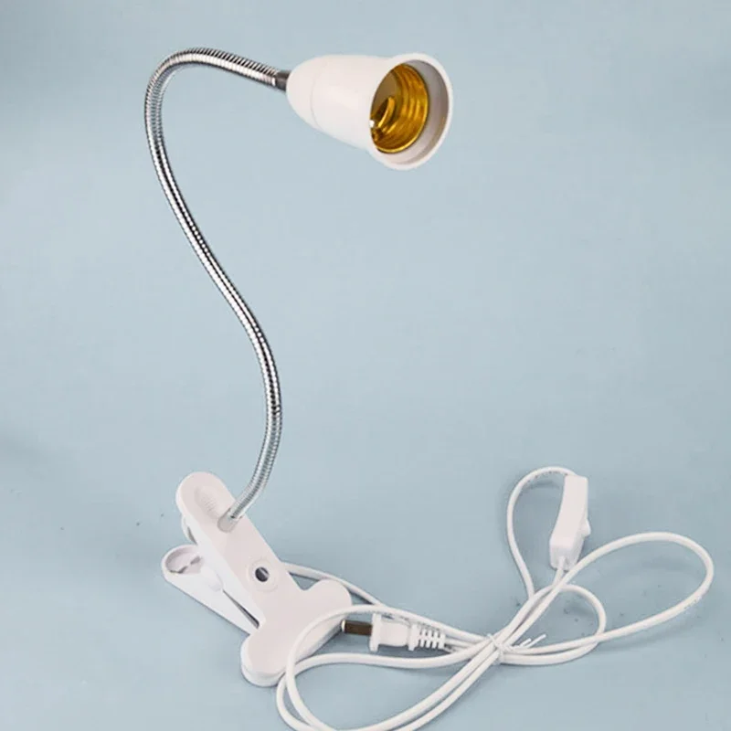 E27 360 Degrees Flexible Desk Lamp Holder Socket Gooseneck With Clip Cable With On Off Switch for Home Lighting