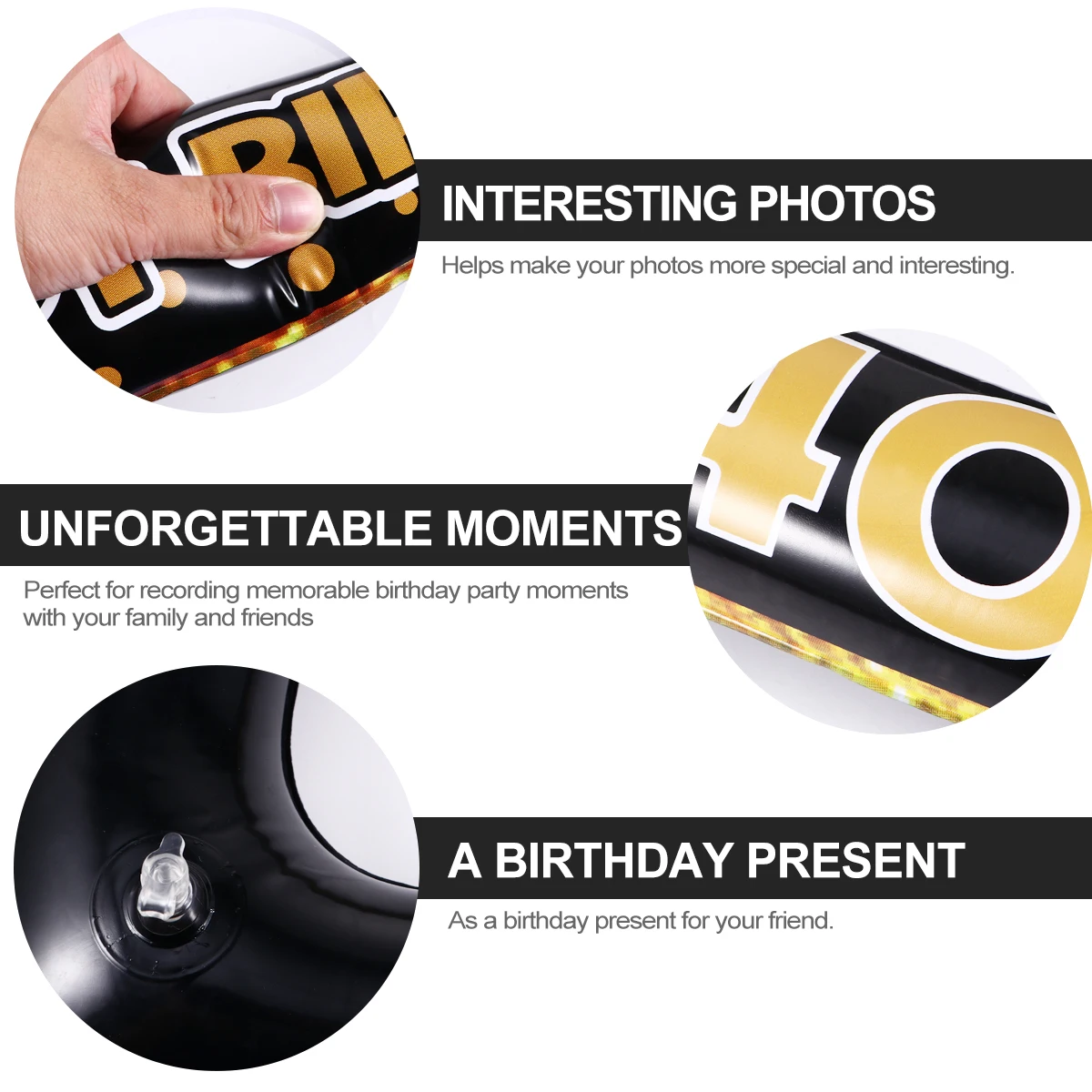 

1pc Inflatable Birthday Party Supplies For Age 40 Festival Props Pvc Party Photo Frame Lightweight Kids Adult Costume Prop