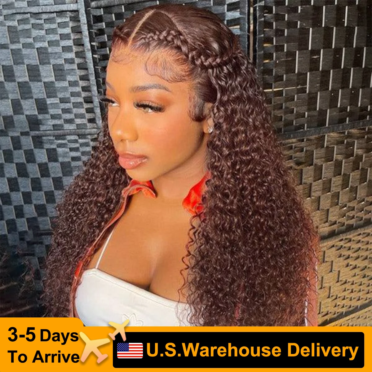 

180% Density 13x6 HD Transparent Lace Frontal Deep Wave Wig Chocolate Brown Colored Front Human Hair Pre plucked Wigs For Women