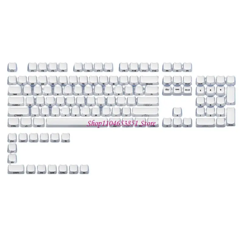 119Key MAO Profile Crystals Jelly Keycap Set With Side Printed Characters And Uniform RGBs Lighting For Mechanical Keyboards