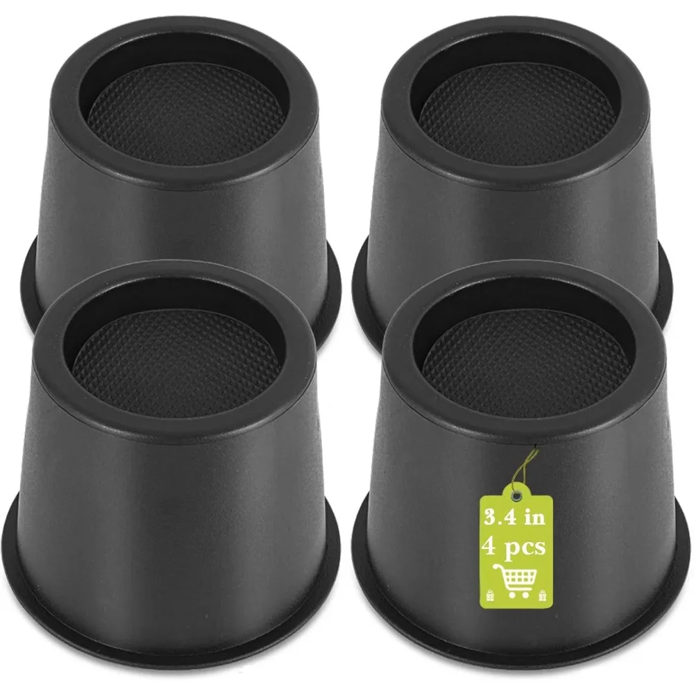 

4 Pack Furniture Risers 4 Inch, Bed Risers Heavy Duty for Table Desk Couch Chair Sofa Cabinet Bed Frame Dorm, Round Table Leg Ri