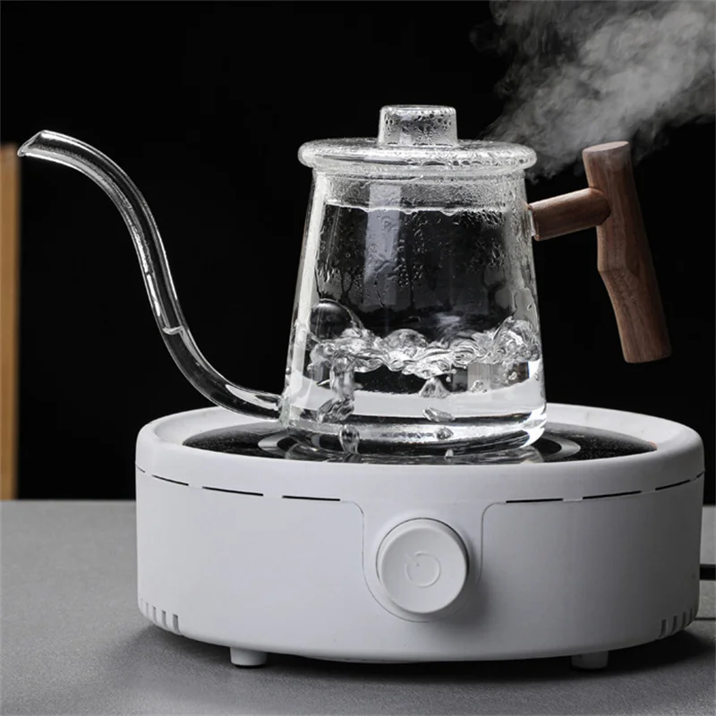 480/700ml Glass Coffee Tea Pot Gooseneck Drip Kettle Swan Neck Thin Mouth Long Mouthed Pot Coffee Maker Home Teapot