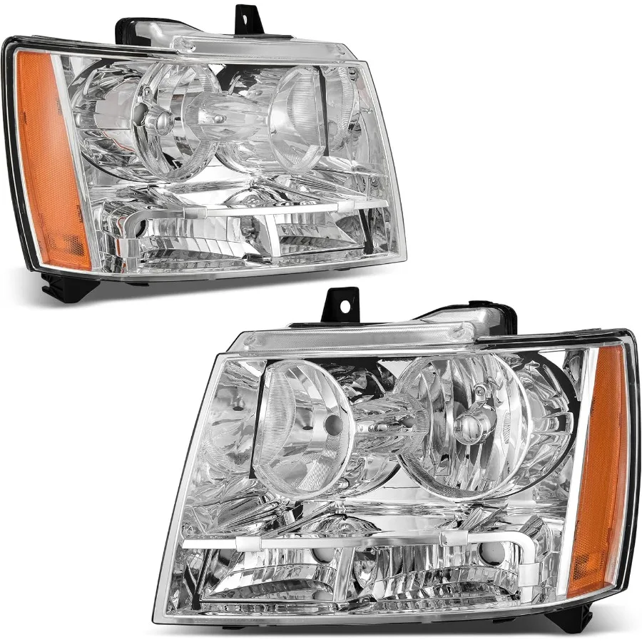 

Headlights Assembly Compatible with 2007-2013 Chevy Avalanche 07-14 Chevrolet Suburban Tahoe Halogen Model Replacement for SUV P
