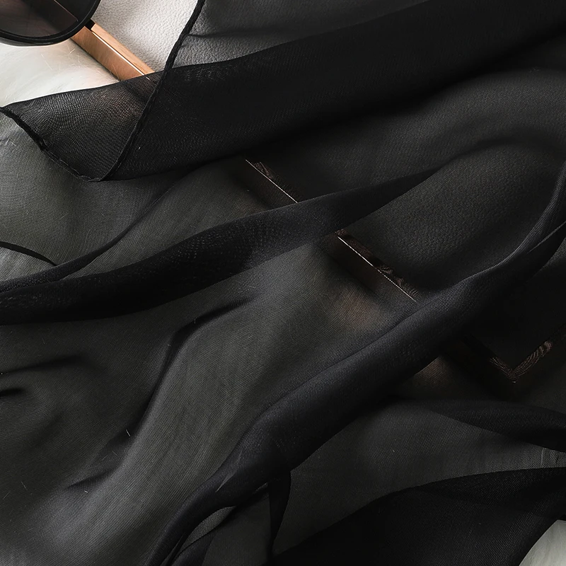 2023 neue Mode Sommer Frauen einfarbig Strand Schal Seide Schals Stirnband Weibliche Stirnband Wraps Sonnencreme Hijab Großhandel – Detail 4