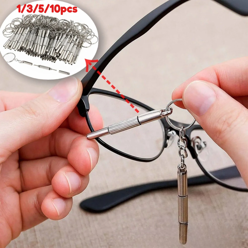 

Стальная отвертка для очков, отвертка для очков, набор для ремонта часов с брелком, портативные ручные инструменты, прецизионные отвертки, инструменты
