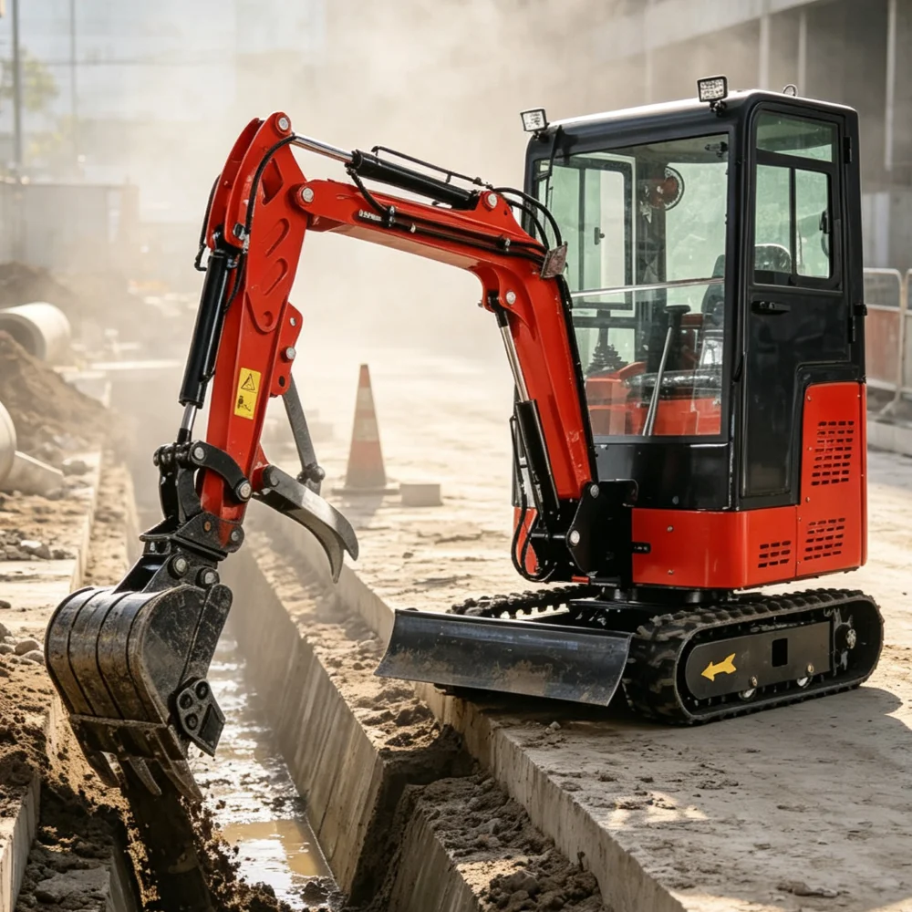 Durable Small Hydraulic Excavator 0.025m³ Bucket Customize Diesel Mini Digger Swing Boom for Drainage Ditch Work
