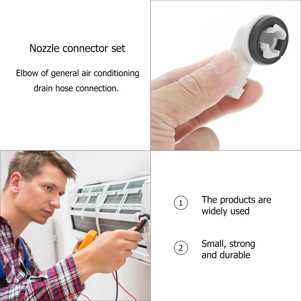 

3pcs Air Conditioner Drain Adapter Drain Hose Elbow Fitting Practical Connector for Preventing Water Leakage Efficiently