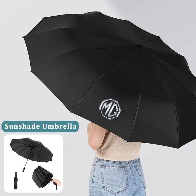 Car Logo Automatic Folding Windproof Sunshade Umbrella Auto Accessories For Morris Garages MG 3 5 6 7 HS ZS GS TF GT ZR RX5 RX8