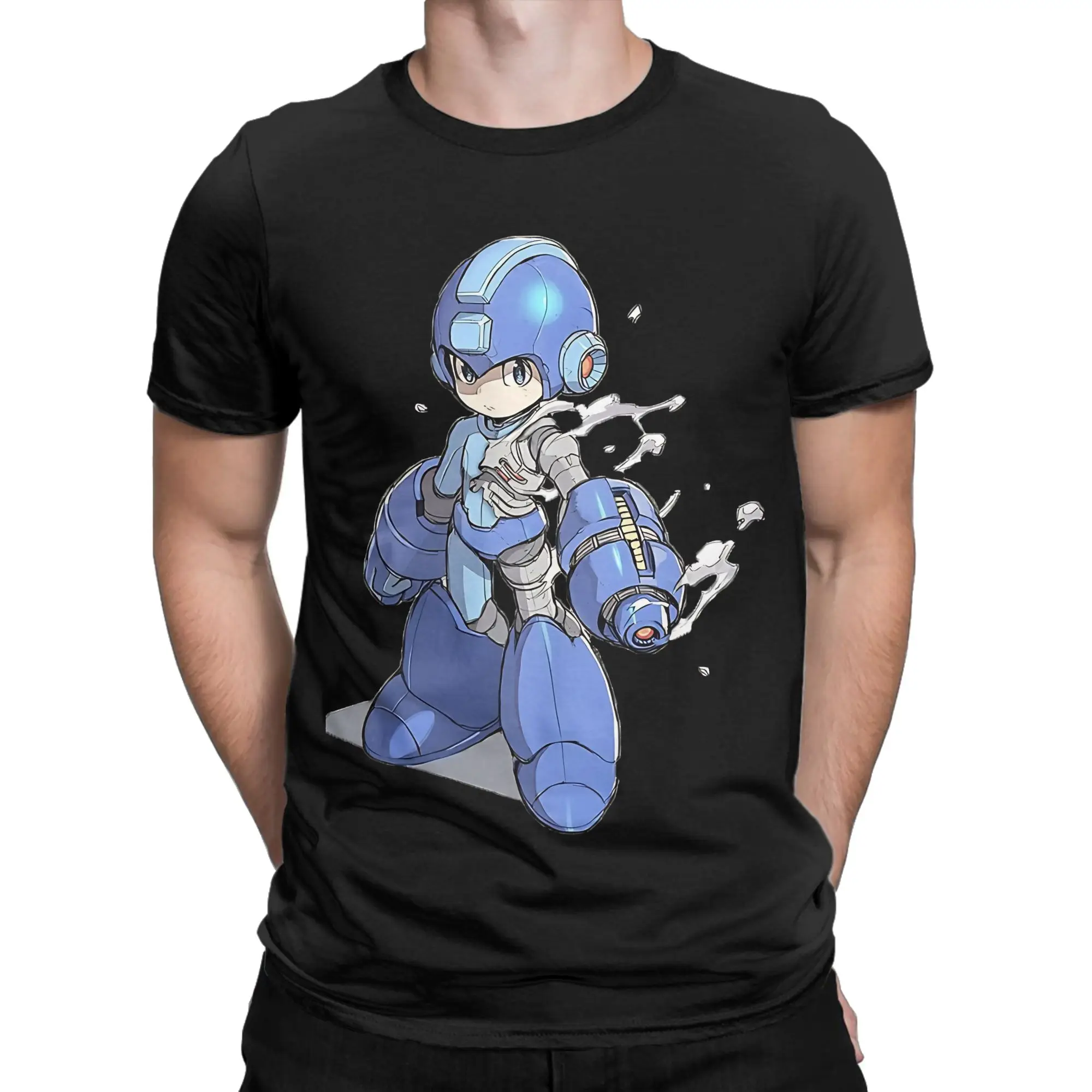 Megaman Classic  Novelty Graphic 100% Cotton T-Shirt megaman Tees Tops For Men